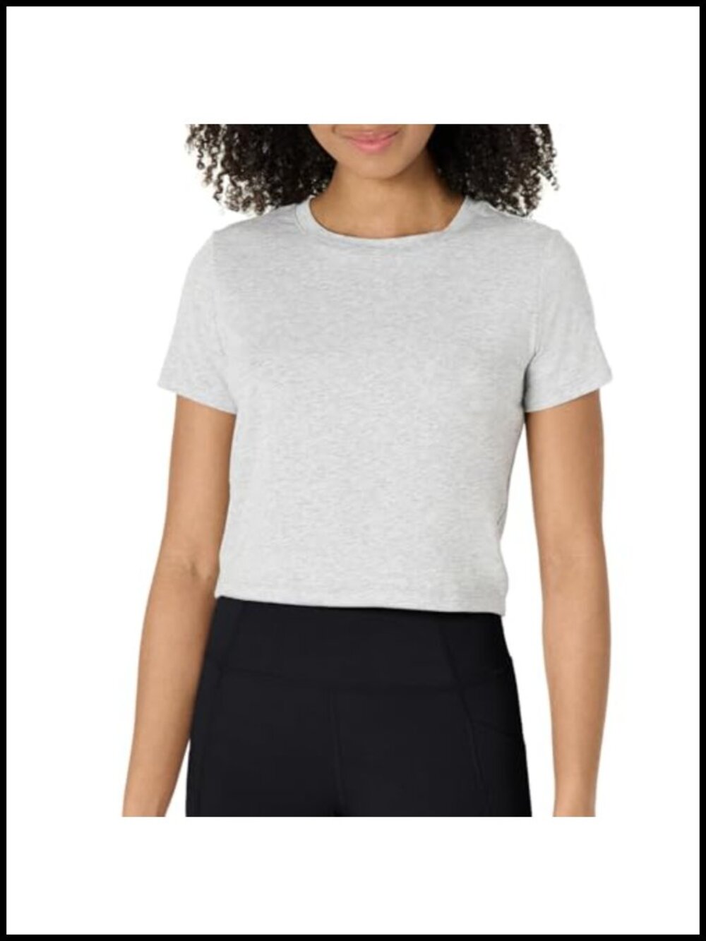 Women's Cotton Modal Crop Crewneck Active T-Shirt
